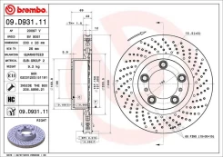 Stabdžių diskas BREMBO 09.D931.11 kaina