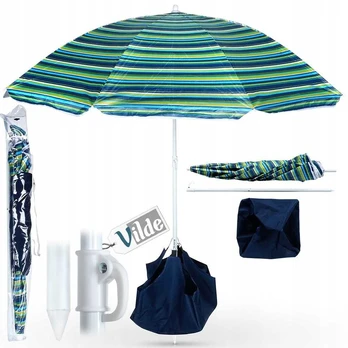 Vilde Parasol Plażowy su Podstawą Stojakiem Regulowany VILDE 147 cm