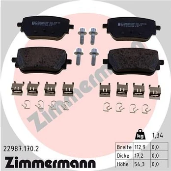 Stabdžių trinkelių rinkinys, diskinis stabdys ZIMMERMANN 22987.170.2