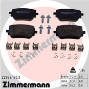 Stabdžių trinkelių rinkinys, diskinis stabdys ZIMMERMANN 22987.170.2 kaina