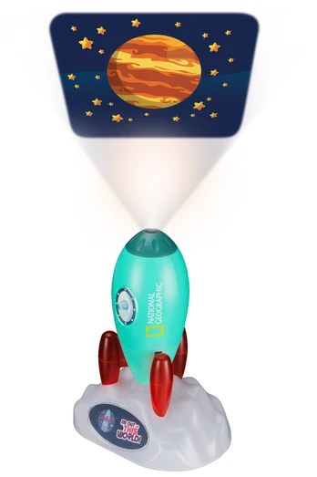 Projektorius National Geographic Slide Projector Space Rocket & Night Light, 11 cm