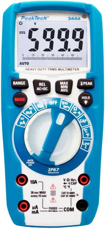 Multimetr cyfrowy LCD TruRMS IP67 PeakTech 3444