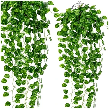 Dirbtinės Gėlės – Žalias Kabantis Dekoratyvinis Augalas, 2 vnt., Light Green Branch