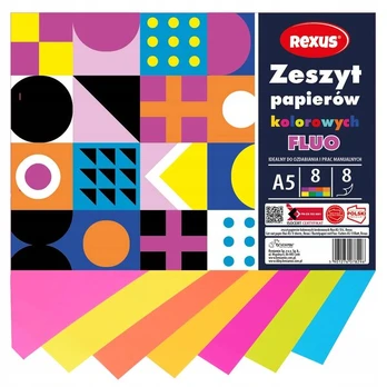 A5 spalvoto popieriaus sąsiuvinis, 8 lapai, Fluo