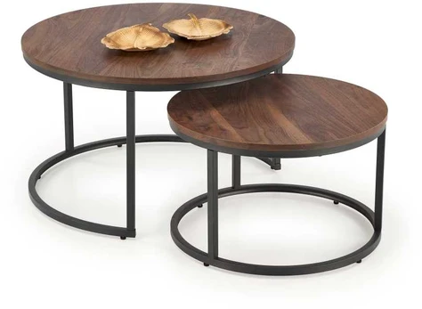 JAVA set of 2 c. tables, walnut / juodas