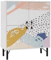 Spintelė Kalune Design Multi Purpose Dot, balta/įvairių spalvų, 36 cm x 95 cm x 111 cm kaina