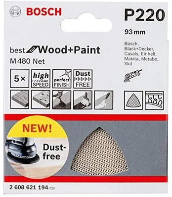 Bosch Šlifavimo tinklelis M 480 93X93mm, G220, 5 vnt.