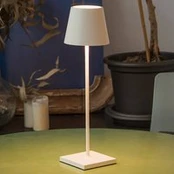 LED stalinė lempa "Toc" su USB įkrovikliu, IP54, balta