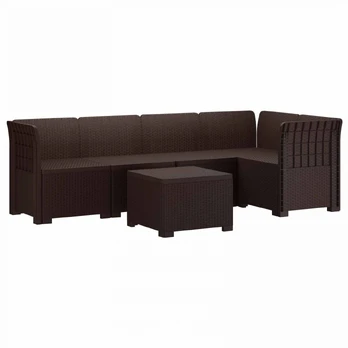 5-vietė sodo sofa Rataninio išvaizdos PP Ruda