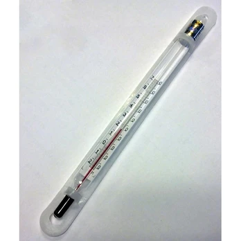 Stiklinis termometras TC-7 su apsauga (nuo -20°C iki +70°C) (Ukraina)