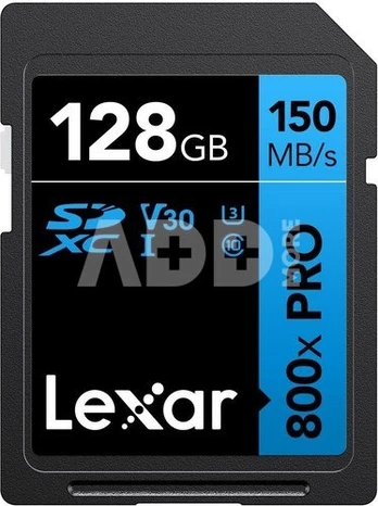 Lexar | Memory Card | Professional 800x PRO | 128 GB | SDXC | Flash memory class UHS-I