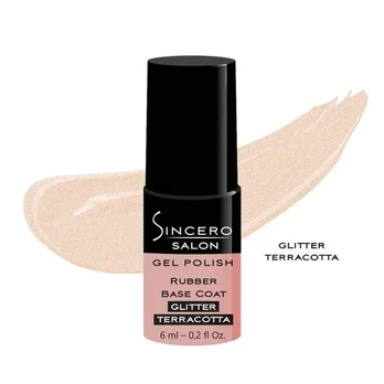 Rubber bazė SINCERO SALON Glitter cloud terracotta, 6 ml