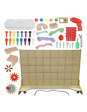 MASTERKIDZ Freestanding STEM Creative Learning Board 166 x 125 cm + Accessories Set