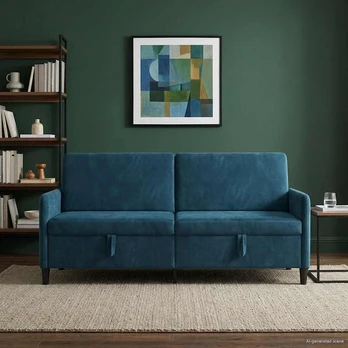Sofa su saugojimo vieta Mėlyna 192 x 78 x 87 cm Poliesteris