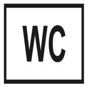 Informacinis lipdukas WC 120x120mm kaina