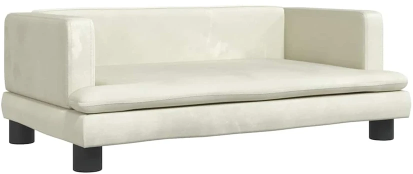 Fotelis Vaikiška sofa, kreminės spalvos, 80x45x30cm, aksomas