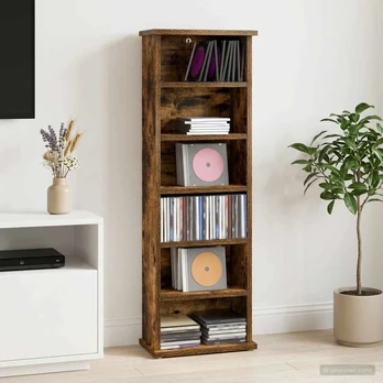 CD spinta Dūminio ąžuolo 60 x 17 x 92 cm Apdirbta mediena