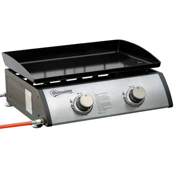 Outsunny Stalinis dujinis grilis BBQ su 2 degikliais