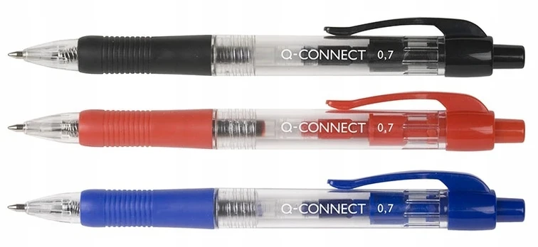 Q-connect Automatinis rašiklis, 0.7mm, juodas