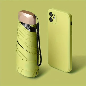 Kompaktiškas ir lengvas skėtis su UV apsauga, Matcha Green