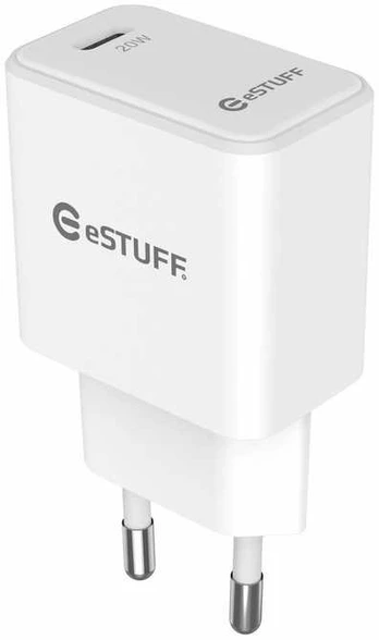 Įkroviklis eStuff USB-C Charger EU PD 20W Balta (ES635028-BULK)