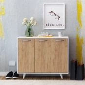 Spintelė Kalune Design Multi Purpose Piffa, balta/ąžuolo, 35 cm x 100 cm x 82 cm kaina