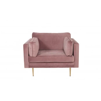 Fotelis Boom - rausvas velvetas