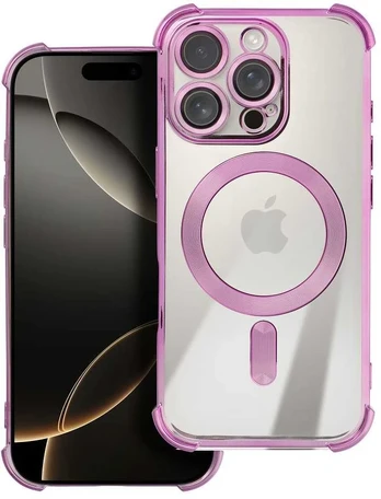 Dėklas Oem Case ANTISHOCK ELECTRO for IPHONE 17 Pro Max compatible with MagSafe pink