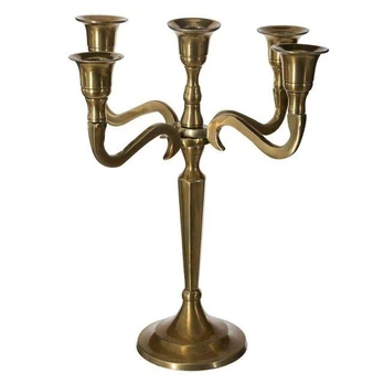 Gold Metalinis žvakidė auksinis, 22 cm