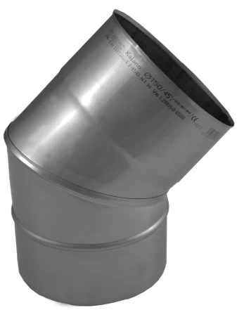 Kamino alkūnė, DN160, 45°, nerūd. plieno