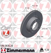 Stabdžių diskas ZIMMERMANN 590.2835.20 kaina
