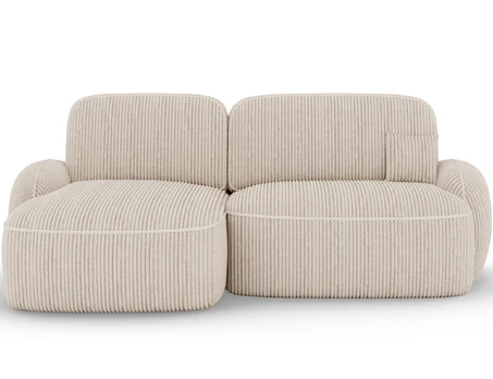 Tesalia corner sofa with sleeping function and storage compartment, beige bouclé, left-hand side, Modern, Beige