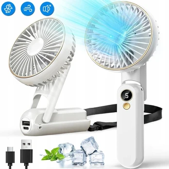 Tylus mini ventiliatorius stalui, rankinis 2000mah su led ekranu
