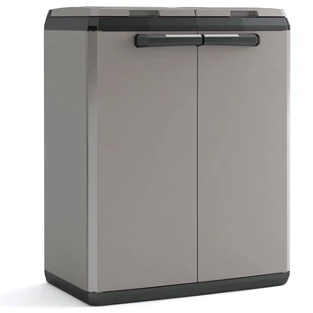 Keter Šiukšlių rūšiavimo spintelė split basic, pilka ir juoda, 85cm