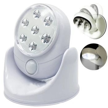 7 LED belaidė lempa su judesio jutikliu 360°