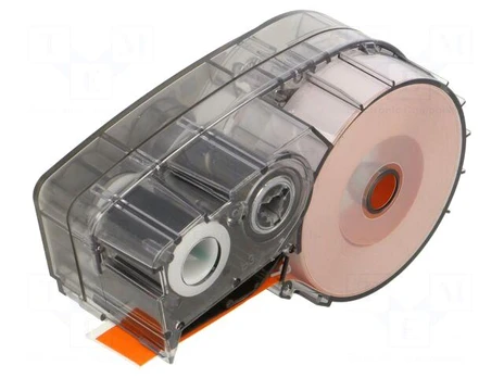 Tape | 12.7mm | 6.4m | orange | Character colour: black | self-adhesive
