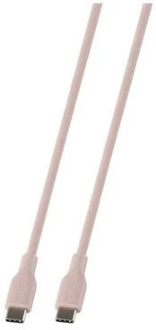 Deltaco USB-C - C USB2.0 SPR Cable, silicone, 1,5m, Rožinė