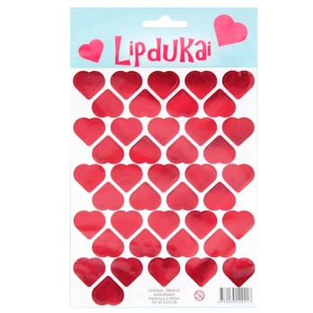 Lipdukai širdelės, blizgančios
