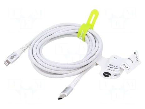 Cable | USB 2.0 | Apple Lightning plug,USB C plug | 3m | white | 60W
