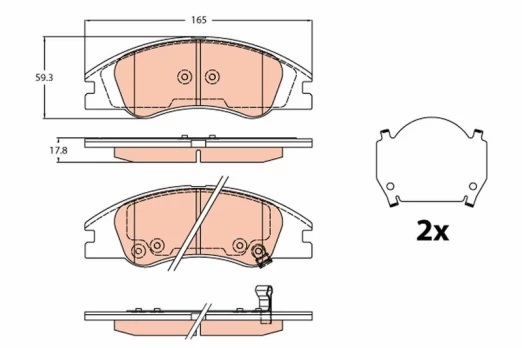 TRW GDB3635 Brake pad set