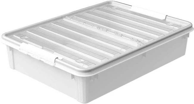 Orthex SmartStore -sängynaluslaatikko, valkoinen/kirkas, 60 L