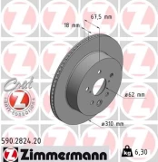 Stabdžių diskas ZIMMERMANN 590.2824.20 kaina