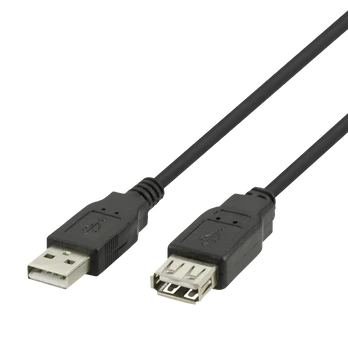 USB ilginimo kabelis DELTACO USB2-12S-K, USB-A male to USB-A female, 2m, juodas