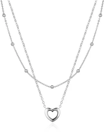 Agato Double Heart Sidabrinis Necklace AGS1552