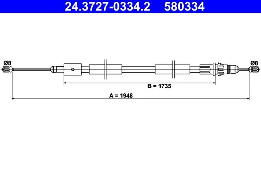 Trosas, stovėjimo stabdys ATE 24.3727-0334.2