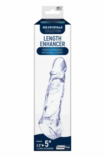 NMC 5 Inch Extension Sleeve with Ball Strap Clear TPE Flexible 12.7cm