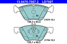 ATE 13.0470-7087.2 Brake pad set