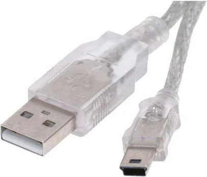 Logo USB kabelis (2.0), USB A M - miniUSB (M), 1m, juoda, blistr
