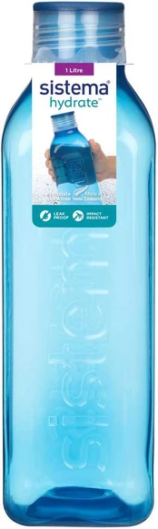 Sistema - Large Square Bottle 1l - Ocean mėlynas