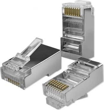 RJ45 through connector plug,CAT6,FTP,100 pcs